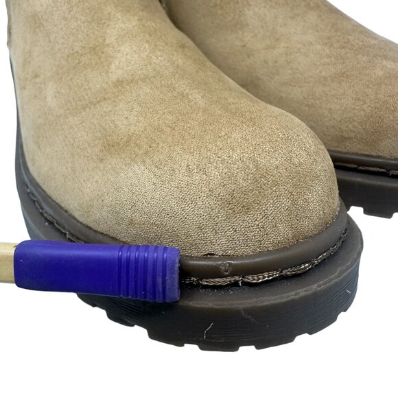 American Eagle Outfitters Womens 9 Tan Faux Suede Chelsea Boot Side Zip Shoes - Picture 10 of 14